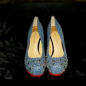 Gianni Bini Blue Stripped Nautical Platform Heels